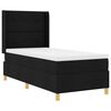 vidaXL Boxspringbett mit Matratze Schwarz 80 x 200 cm Stoff