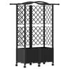 vidaXL Hochbeet mit Rankgitter und Dach Schwarz 122 x 40 x 144 cm PP