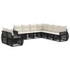 vidaXL Gartensofa-set 9 stk. Schwarz und Cremewei&szlig; Poly-Rattan