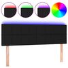 vidaXL LED Kopfteil Schwarz 144x5x78/88 cm Stoff