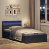 vidaXL Bett mit Bettkasten Hydraulisch LED Dunkelgrau Stoff 100x200 cm