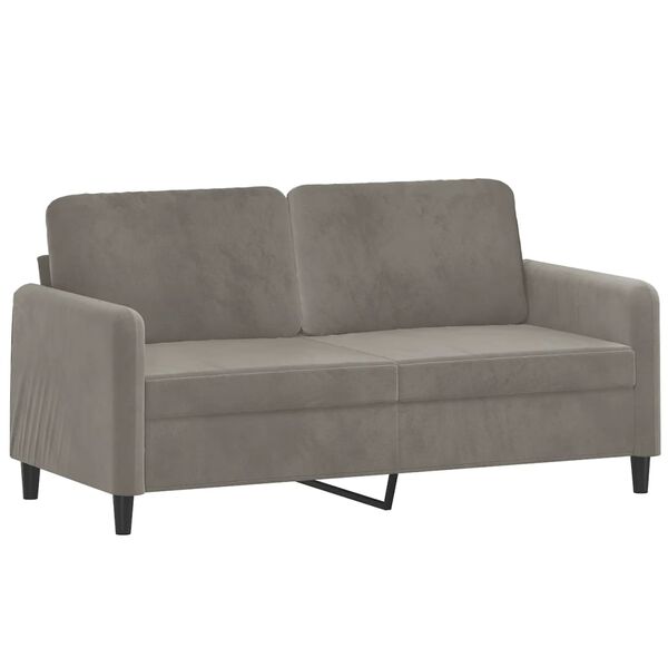 vidaXL 2-Sitzer-Sofa Hellgrau 140 cm Samt