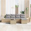 vidaXL Sofa Set mit Kissen 6 pcs Beige Poly Rattan