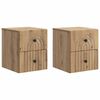 vidaXL Wandmontierter Nachttisch 2 pcs Artisan-Eiche 33 x 34,5 x 40 cm