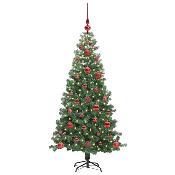 vidaXL Weihnachtsbaum mit 150 LEDs mit St&auml;nder Gr&uuml;n 120 cm PVC