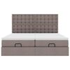 vidaXL Ottoman-Bett mit Matratzen & LEDs Taupe 160x200 cm Stoff