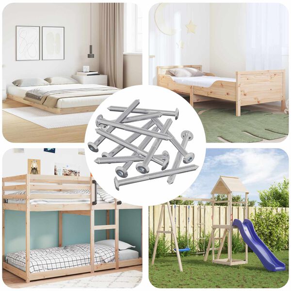 vidaXL M&ouml;bel-Schrauben 1200 pcs Silber Stahl