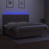 vidaXL Boxspringbett mit Matratze & LED Taupe 200x200 cm Stoff