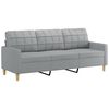 vidaXL 3-Sitzer-Sofa mit Hocker Hellgrau 180 cm Stoff