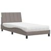 vidaXL Bett mit Matratze "Hanko" Taupe 100x200 cm Stoff