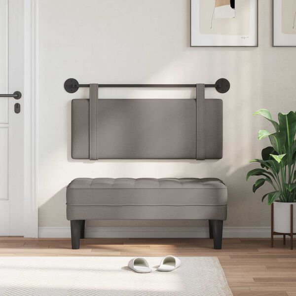 vidaXL H&auml;ngevorderseite Wandmontiert Uni Taupe 110 x 55 x 5 cm Stoff