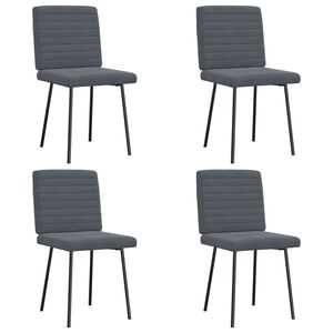 vidaXL Esszimmerst&uuml;hle 4 Stk. Dunkelgrau Samt