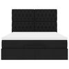 vidaXL Ottoman-Bett mit Matratze & LEDs Schwarz 140x190 cm Stoff
