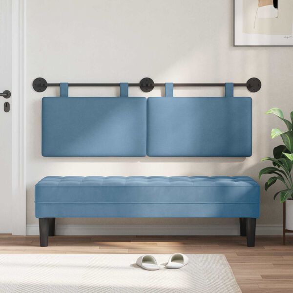 vidaXL H&auml;ngevorderseite Wandmontiert Blau 150 x 55 x 5 cm Cordstoff