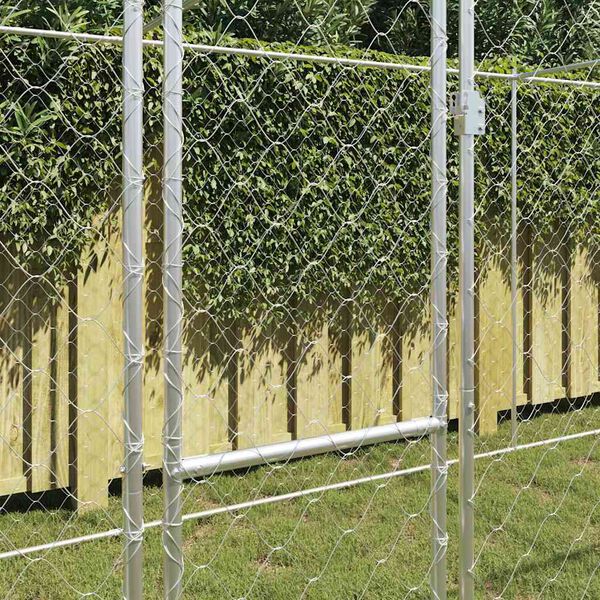 vidaXL Hundek&auml;fig Silber 800 x 200 x 200 cm Verzinkter Stahl