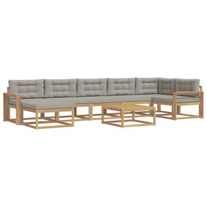 vidaXL Outdoor-Sofagarnitur 8 stk. Wei&szlig; und Hellgrau