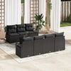 vidaXL Garten-Sofa-Set 8 pcs Schwarz Poly-Rattan und Stahl und Glas
