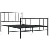 vidaXL Bettgestell mit Kopf- und Fu&szlig;teil Metall Schwarz 107x203 cm