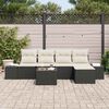vidaXL Sofa Set mit Kissen 6 pcs Schwarz Poly Rattan