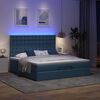 vidaXL Ottoman-Bett mit Matratze & LEDs Blau 160x200 cm Stoff