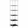 vidaXL Regal mit 6 Ablagen Schwarz 40x40x160 cm Hartglas