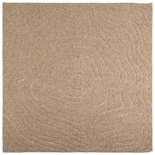 vidaXL Bereichsteppiche Moir&eacute; HUARTE Natur 240 x 240 cm Polyester