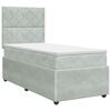 vidaXL Boxspringbett mit Matratze mit Kopfteil Hellgrau Einzeln Samt