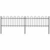 vidaXL Gartenzaun mit Rundbogen Stahl 337 x 80 cm Schwarz