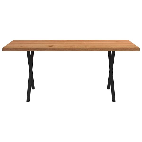 vidaXL Esstisch mit Baumkante 180x100x74 cm Massivholz Eiche Rechteckig