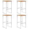 vidaXL Barhocker 4 Stk. Massivholz Teak und Edelstahl