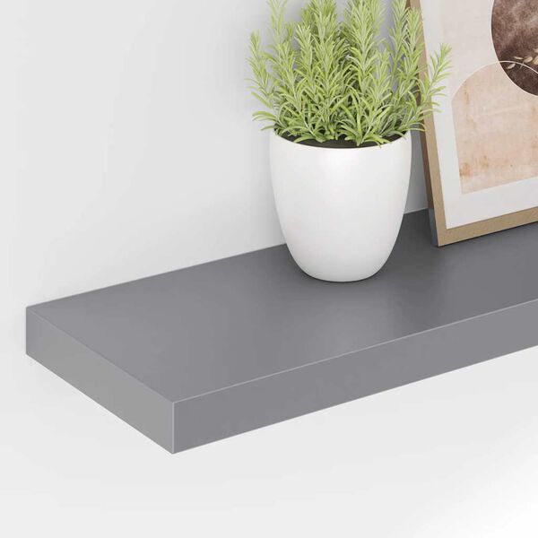 vidaXL Schwebende Wandregale 4 Stk. Grau 120x23,5x3,8 cm MDF