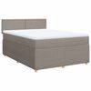 vidaXL Boxspringbett mit Matratze Taupe 140x200 cm Stoff