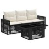 vidaXL Gartensofa-set 4 stk. Schwarz und Cremewei&szlig; Poly-Rattan