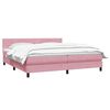 vidaXL Boxspringbett mit Matratze Rosa 180x210 cm Samt
