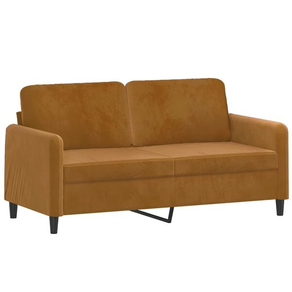 vidaXL 2-Sitzer-Sofa mit Kissen Braun 140 cm Samt