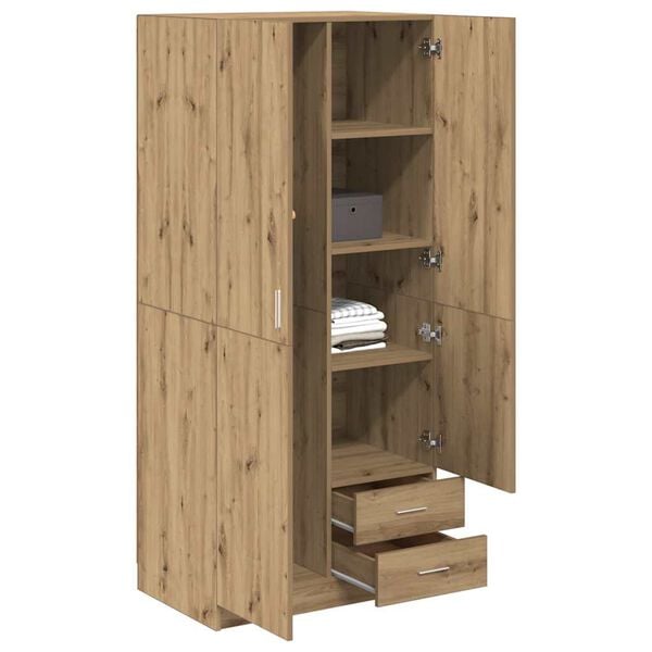 vidaXL Kleiderschrank Artisan-Eiche 80x52x180 cm Holzwerkstoff
