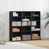 vidaXL CD-Schrank Schwarz Eichen-Optik 100x23x89,5 cm Holzwerkstoff