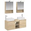 vidaXL Badezimmerm&ouml;bel-Set 5 pcs Sonoma-Eiche Ingenieurholz und Glas