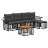vidaXL Outdoor-Sofagarnitur 6 pcs Schwarz und Dunkelgrau Polyester