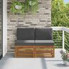 vidaXL 2 St&uuml;ck Outdoor Mittelsofa Massivholz Akazie Natur