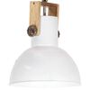 vidaXL H&auml;ngelampe Industriestil 25 W Wei&szlig; Rund Mangoholz 32 cm E27