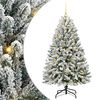 vidaXL Künstlicher Weihnachtsbaum Grün und Weiß 120 cm PVC und Metall
