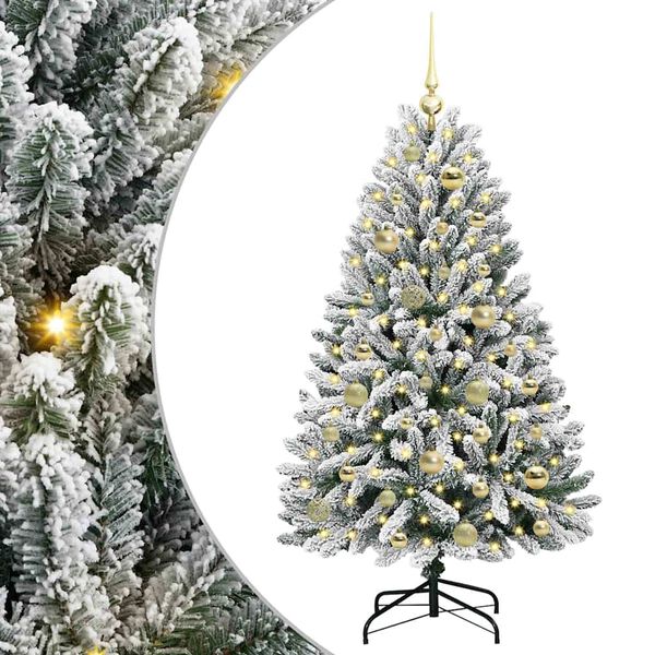 vidaXL Künstlicher Weihnachtsbaum Grün und Weiß 120 cm PVC und Metall