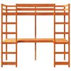 vidaXL Hochbett ohne Matratze Wachsbraun 75x190 cm Massivholz Kiefer