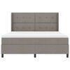 vidaXL LED Boxspringbett mit Matratze Taupe 180 x 200 cm Stoff