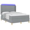 vidaXL Boxspringbett mit Matratze Hellgrau 140 x 200 cm Stoff