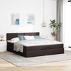 vidaXL Ottoman-Bett mit Matratzen & LEDs Dunkelbraun 200x200 cm Stoff