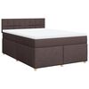 vidaXL Boxspringbett mit Matratze Dunkelbraun 160x200 cm Stoff