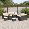 vidaXL Gartensofa-set mit Kissen 13 pcs Schwarz Poly Rattan