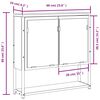 vidaXL Bad-Spiegelschrank Sonoma-Eiche 60x16x60 cm Holzwerkstoff